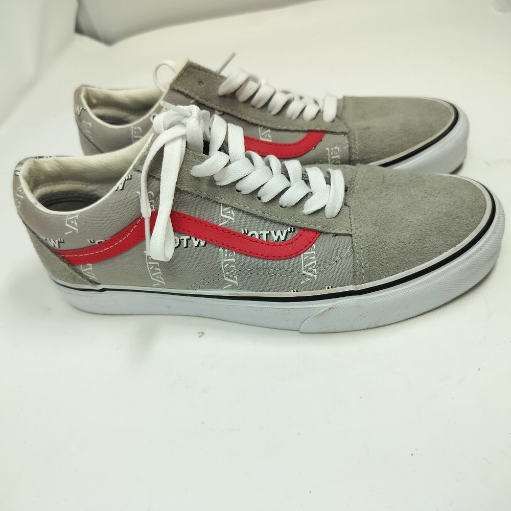 Vans Old Skool Typographic Print Lace-Up Sneakers OTW "Off The Wall" Men's 8